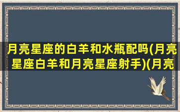 月亮星座的白羊和水瓶配吗(月亮星座白羊和月亮星座射手)(月亮白羊 月亮水瓶)